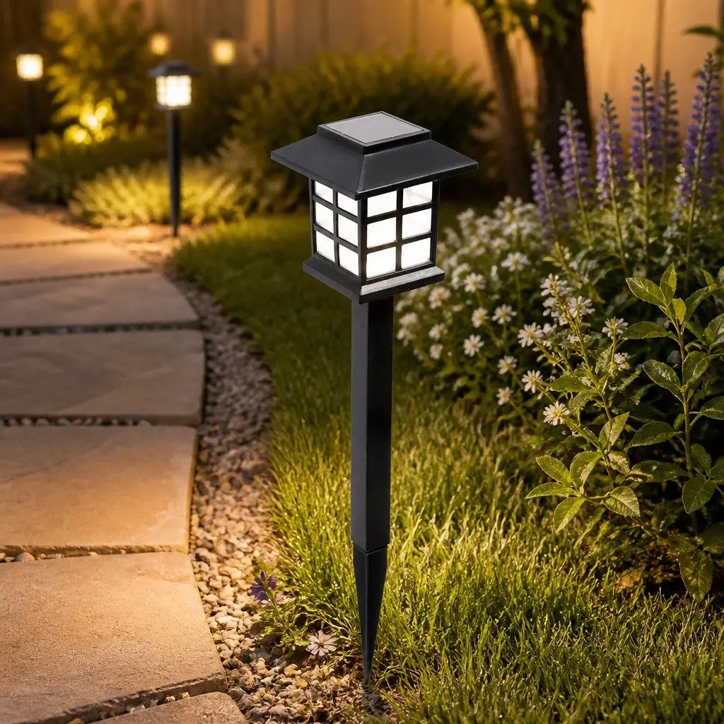 Solar Power Garden Lights 6 Pack LED Landscape Outdoor Pathway Yard Lighting