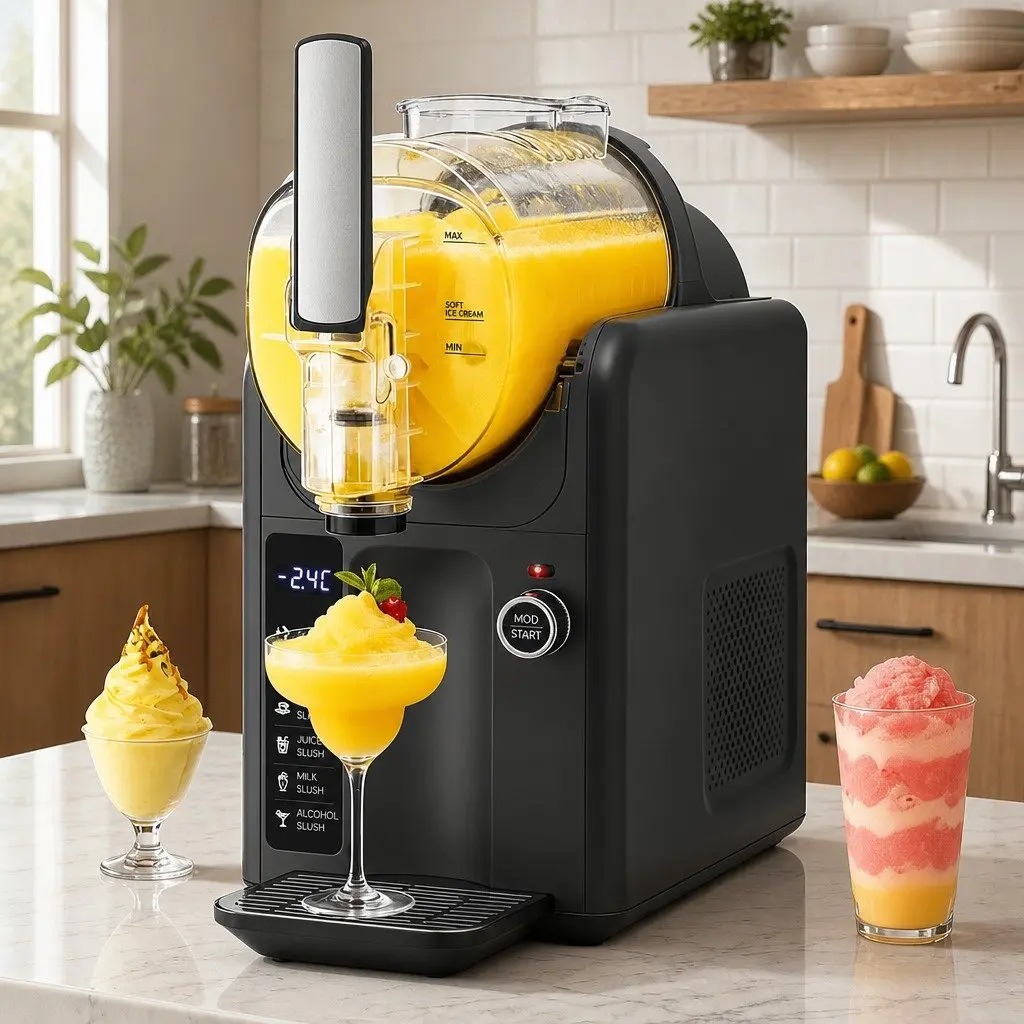 5in1 Slushie Machine Ice Cream Maker 2L Grey Soft Serve Frozen Drink Kitchen