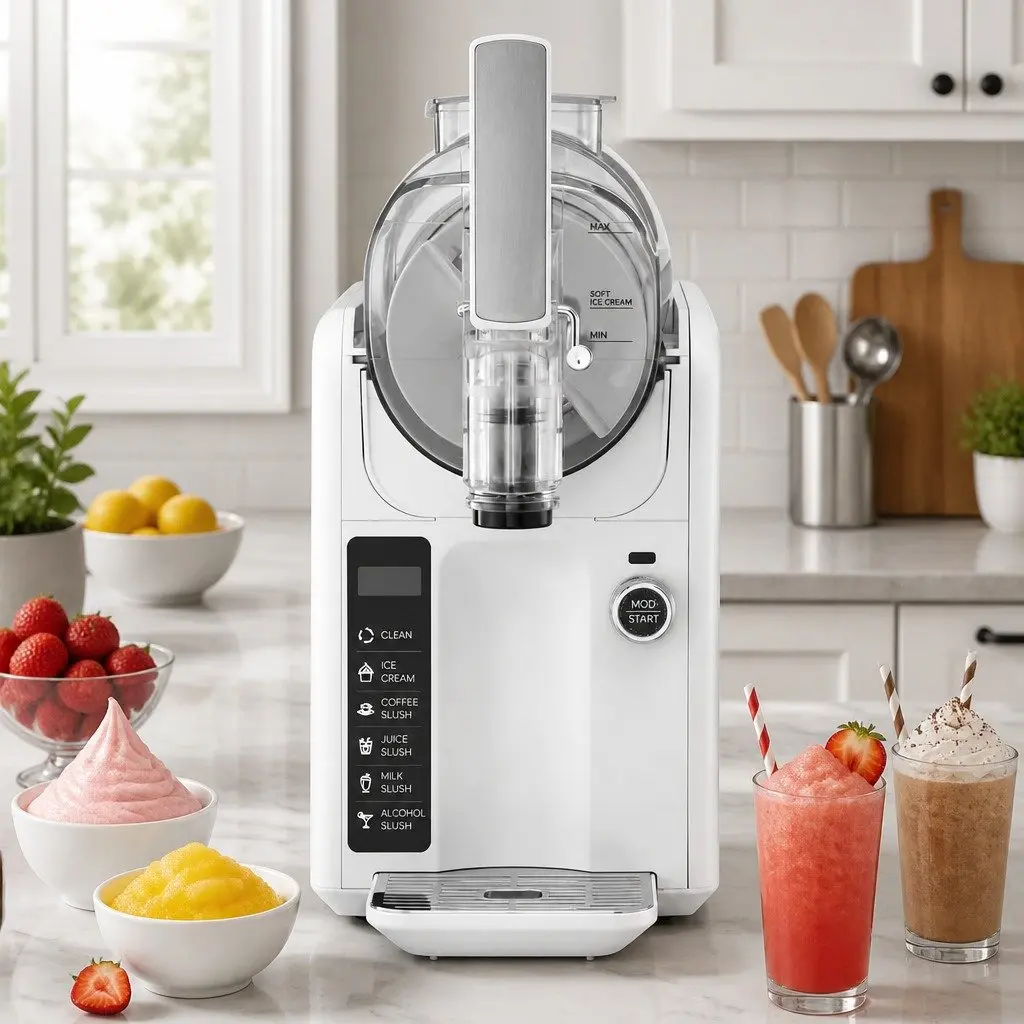 5in1 Slushie Machine Ice Cream Maker 2L White Soft Serve Frozen Drinks Home