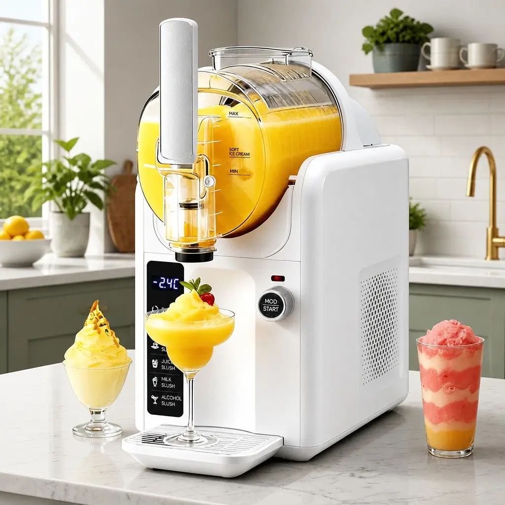 5in1 Slushie Machine Ice Cream Maker 2L White Soft Serve Frozen Drinks Home