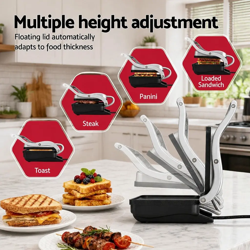 3 in 1 Sandwich Maker Steak Press Grill 1000W Toastie Press Fry Pan Black