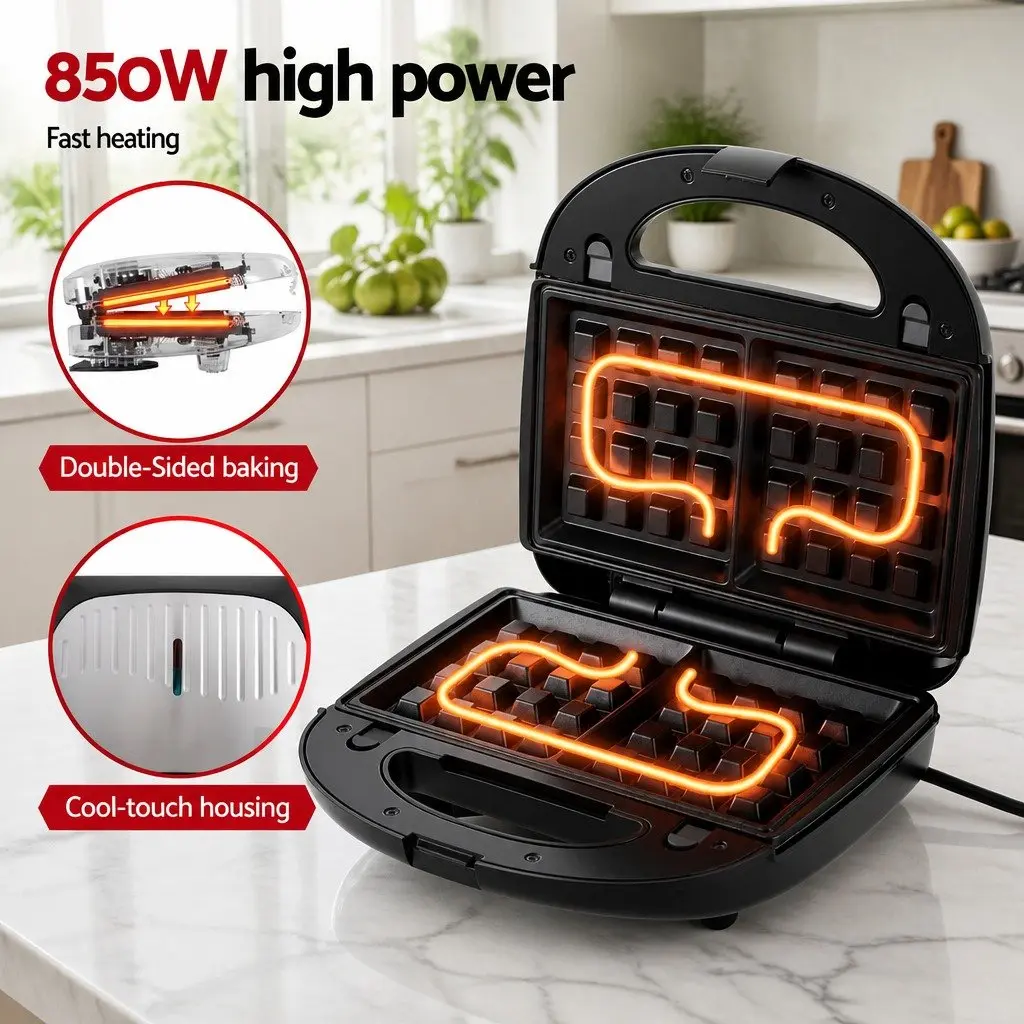 3-in-1 Sandwich Maker Kitchen Appliance for Breakfast 850W