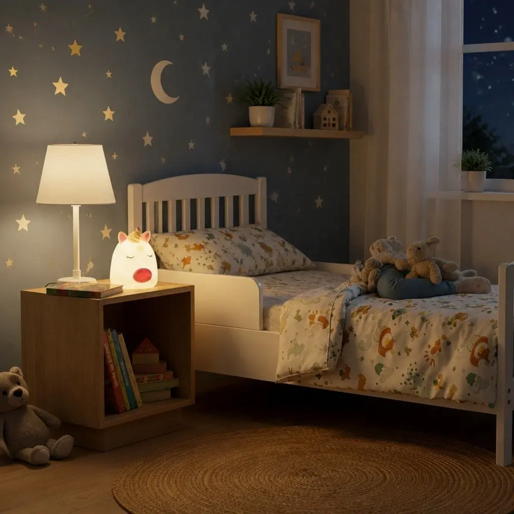 Unicorn Table Lamp Kids Bedroom Night Light Soft Warm LED