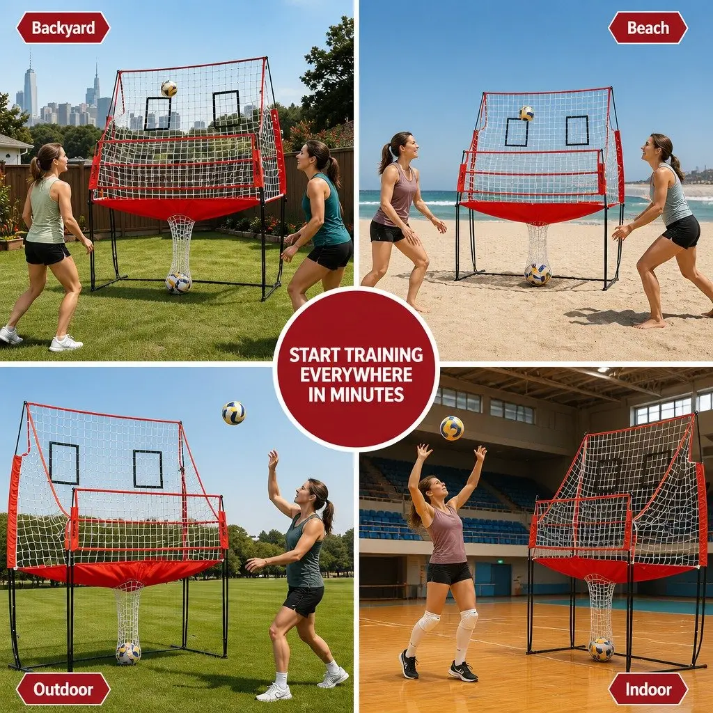 Volleyball Net Training Equipment Adjustable Height Portable for Beach and Backyard 244 x 107 x 335 cm
