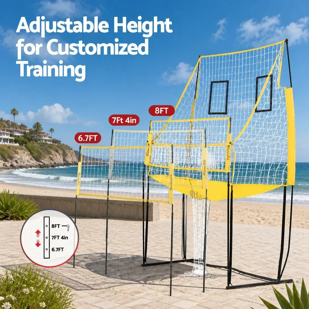 Volleyball Net Free-standing Adjustable Height Portable for Beach and Backyard 8ft