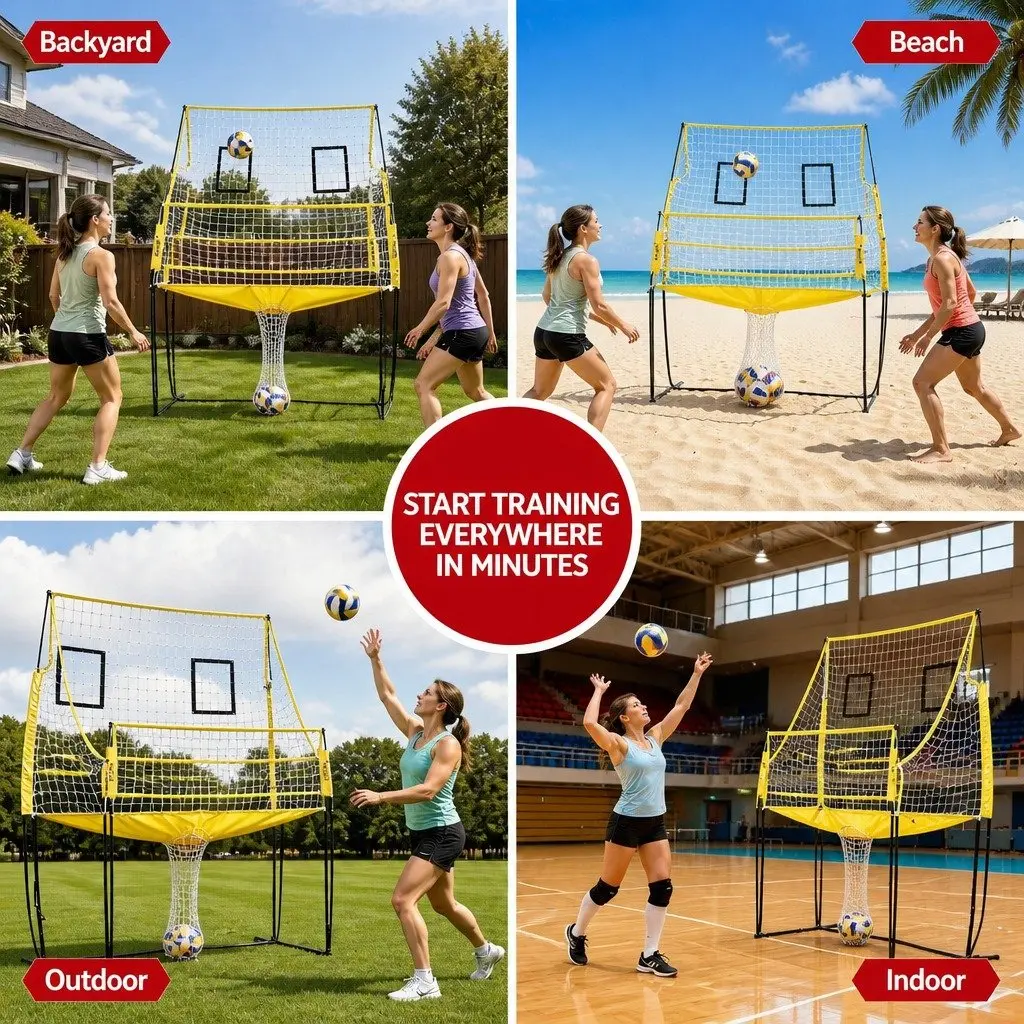 Volleyball Net Free-standing Adjustable Height Portable for Beach and Backyard 8ft