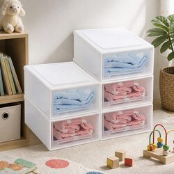 5 Pack Large Storage Drawer Containers - 29.5cm x 38cm x 15cm