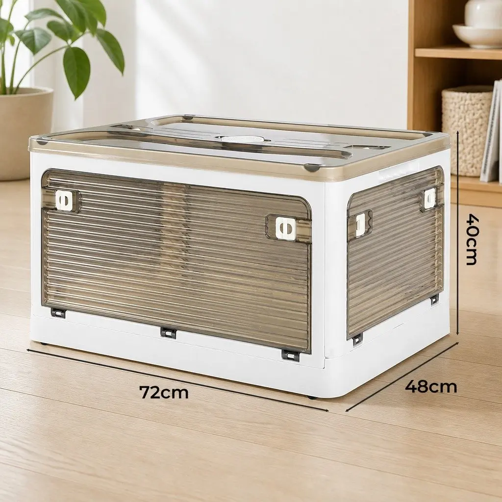 Stackable Storage Box for Home Organization Large Capacity Plastic Foldable 40.5cm x 29cm x 24cm