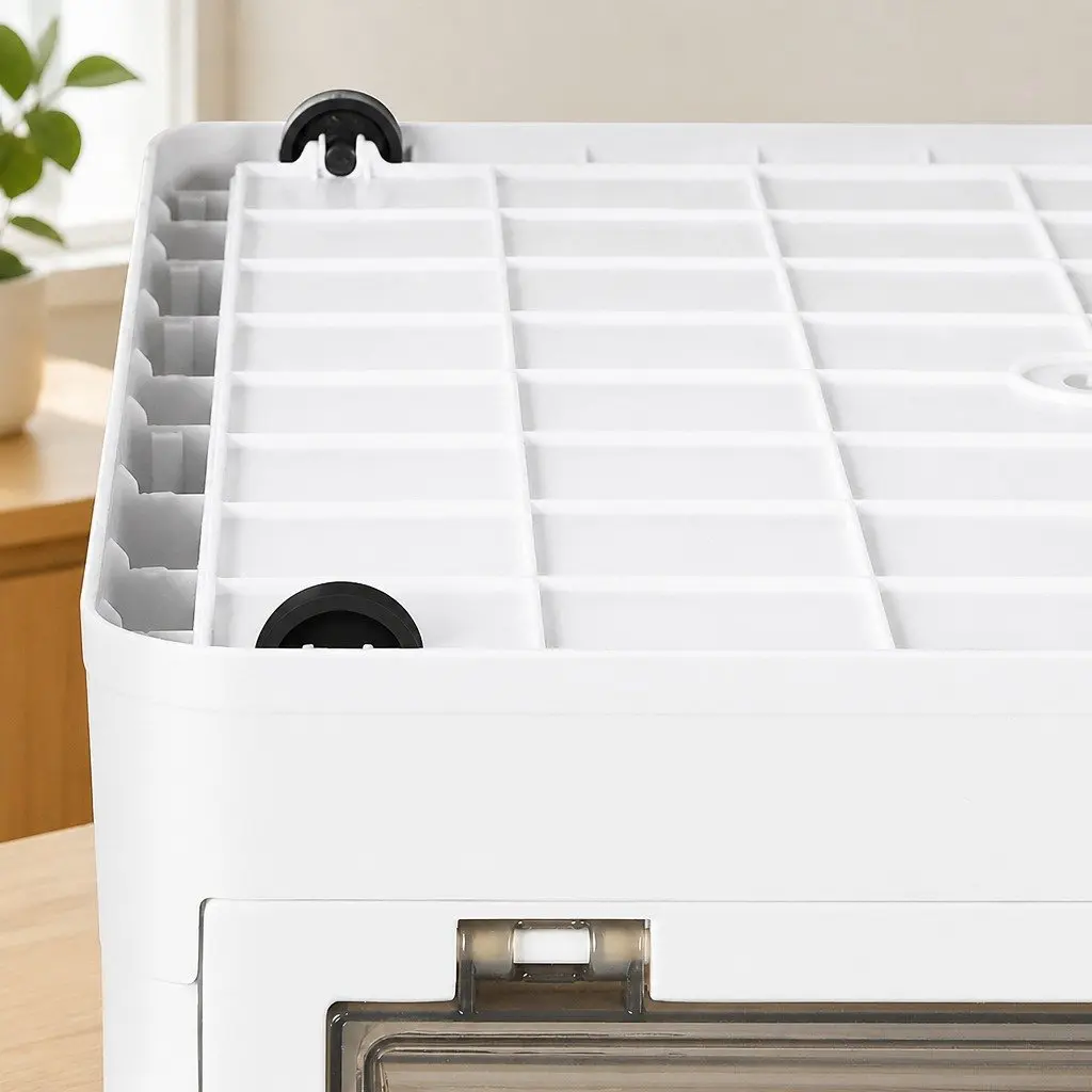 55L Stackable Storage Box Container with Lid Plastic Organiser Foldable