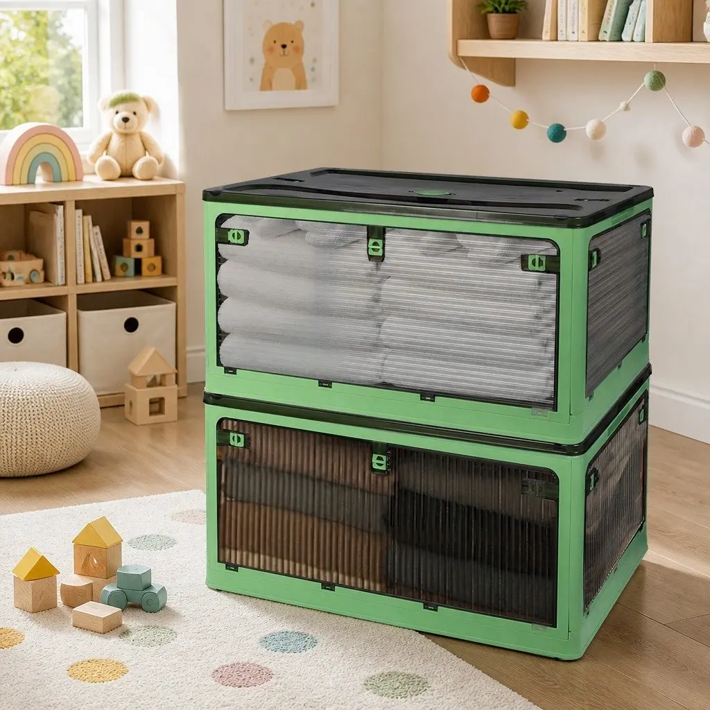 Stackable Storage Box Plastic Container with Lid Large Capacity Home Organizer 28L 55L 124L