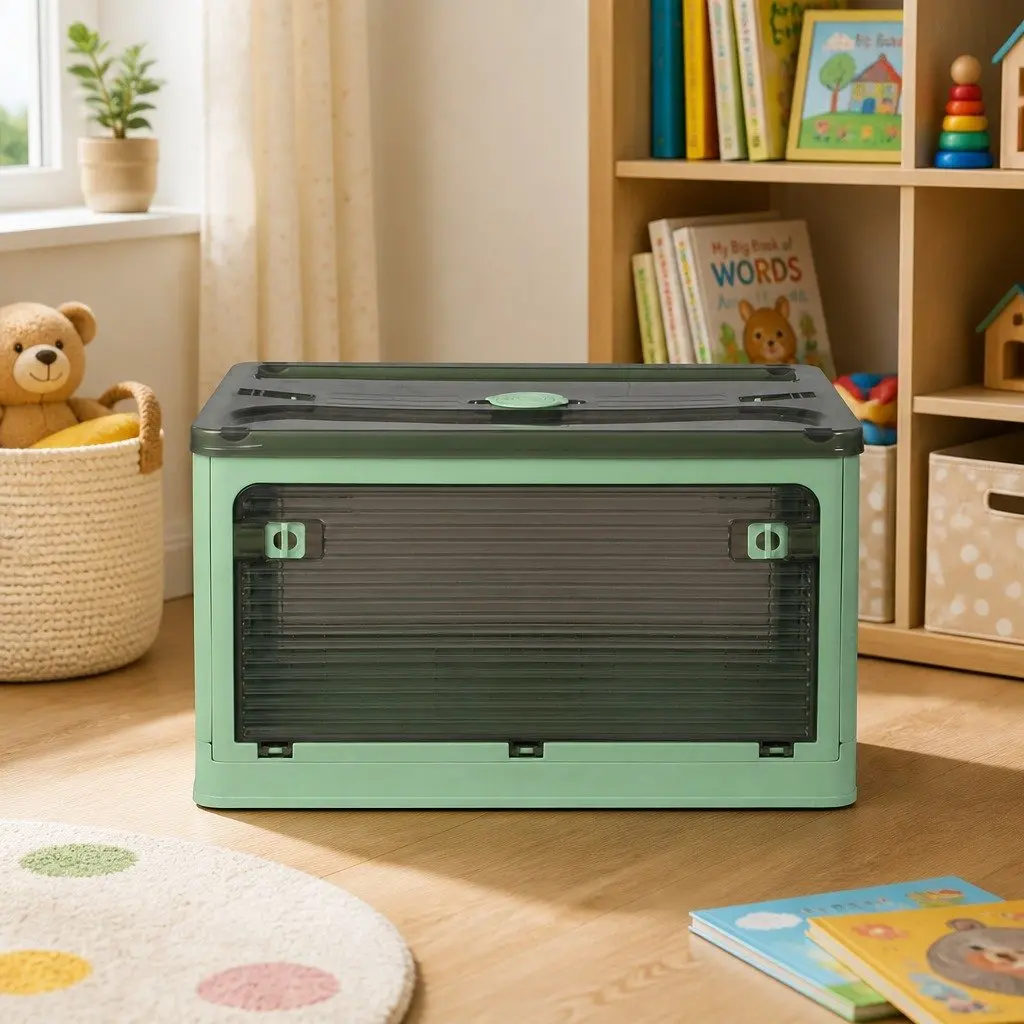 Stackable Storage Box Container for Home Organization 55L Green