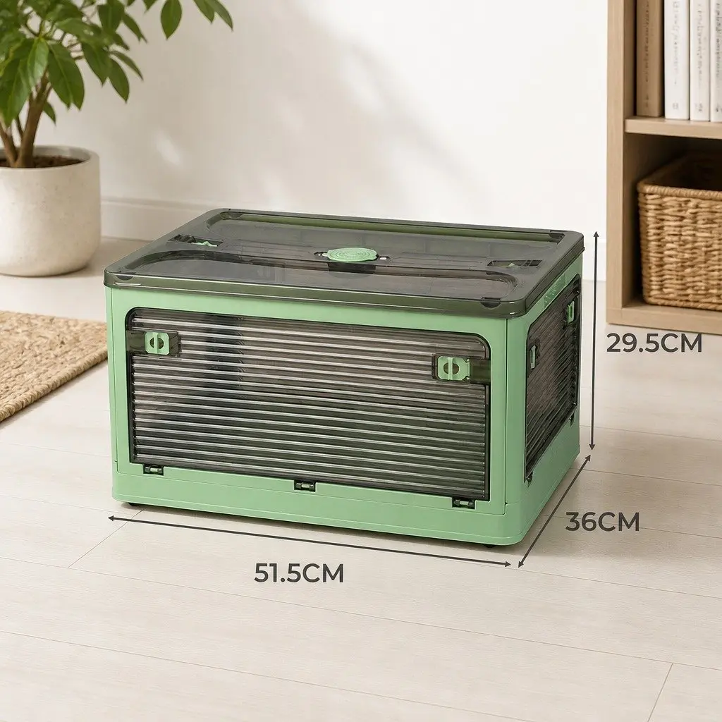 Stackable Storage Box Container for Home Organization 55L Green