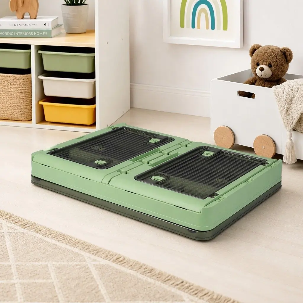 Stackable Storage Box Container for Home Organization 55L Green