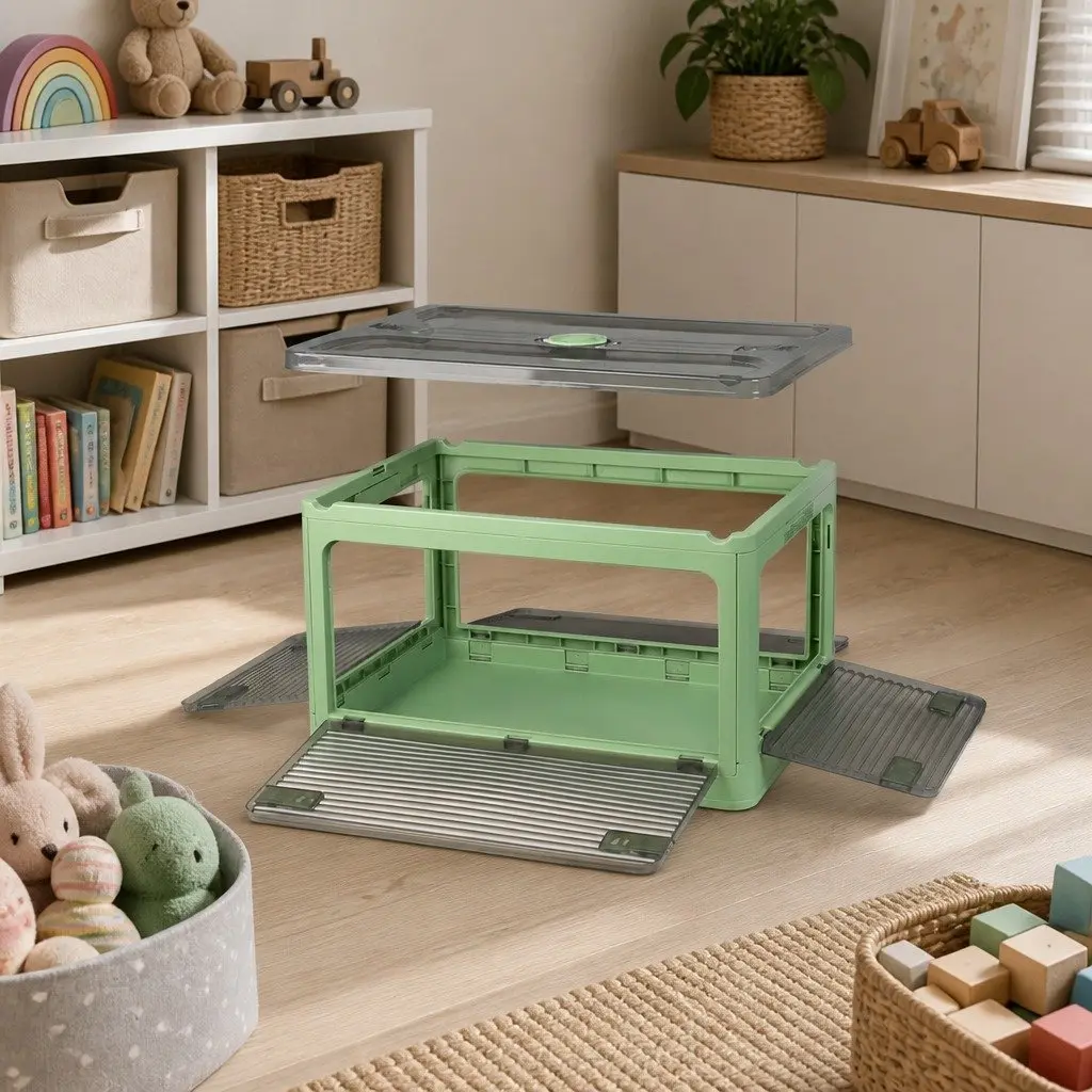 Stackable Storage Box Container for Home Organization 55L Green