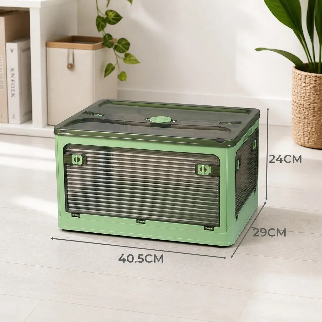Stackable Storage Container with Lid for Home Organization Green Small Medium