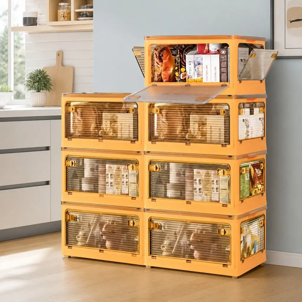 Stackable Storage Container for Home Organization Small Orange
