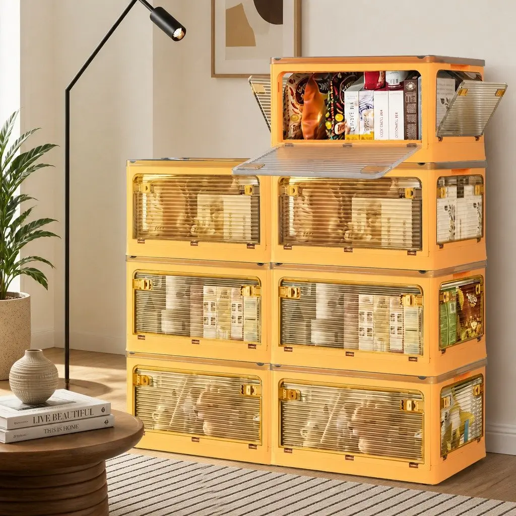 Stackable Storage Container for Home Organization Small Orange