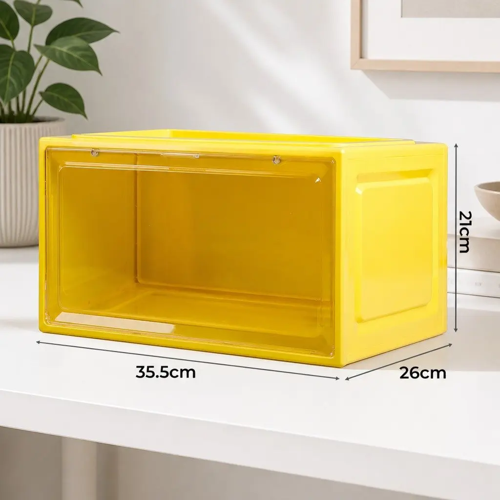 Stackable Sneaker Display Case Drop Front Clear Door Shoe Storage Organiser