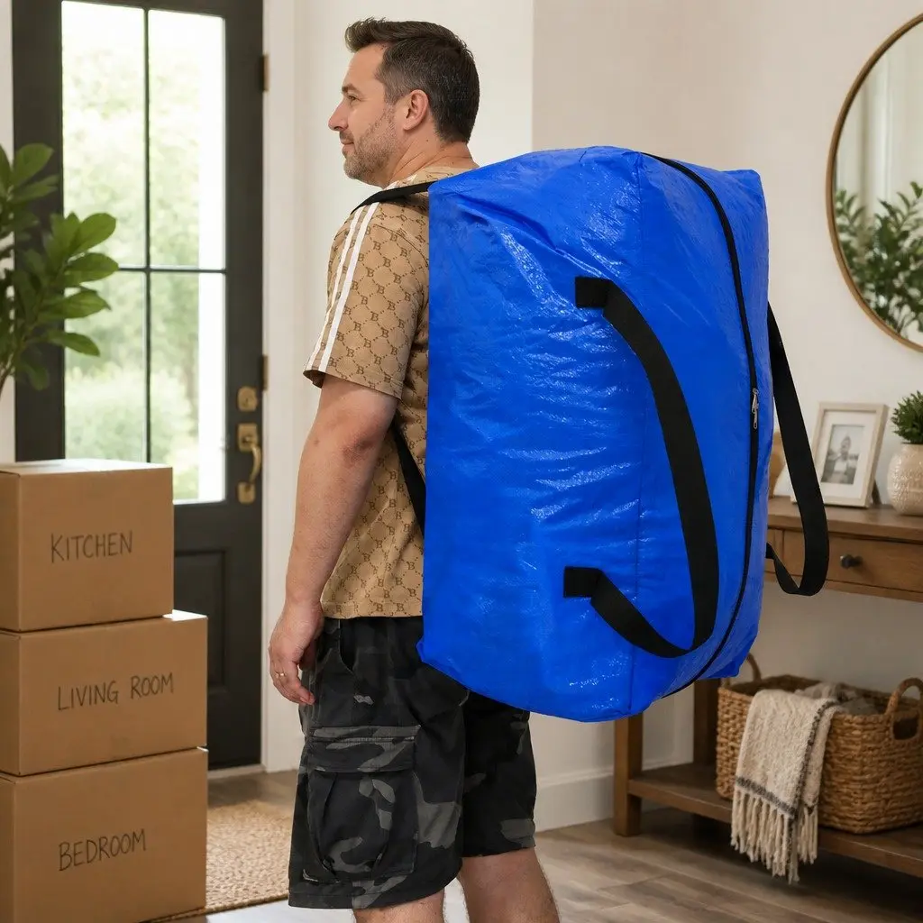 6 Pack Moving Storage Bags Heavy Duty Waterproof Carry Backpack Organiser