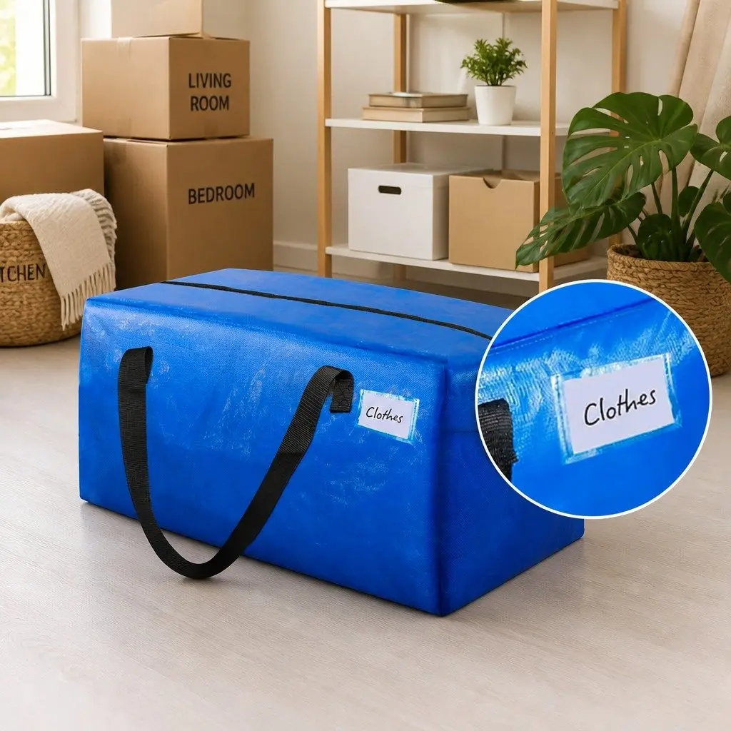 6 Pack Moving Storage Bags Heavy Duty Waterproof Carry Backpack Organiser