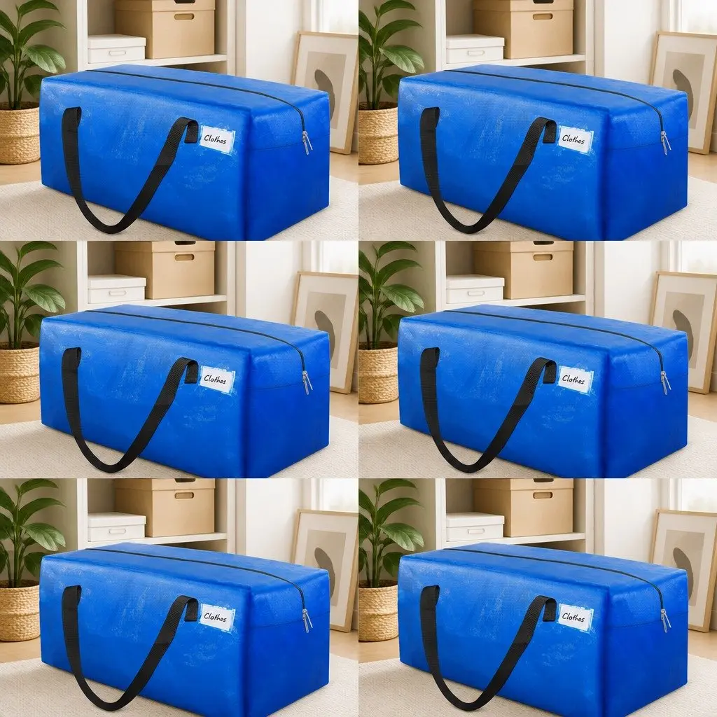 6 Pack Moving Storage Bags Heavy Duty Waterproof Carry Backpack Organiser