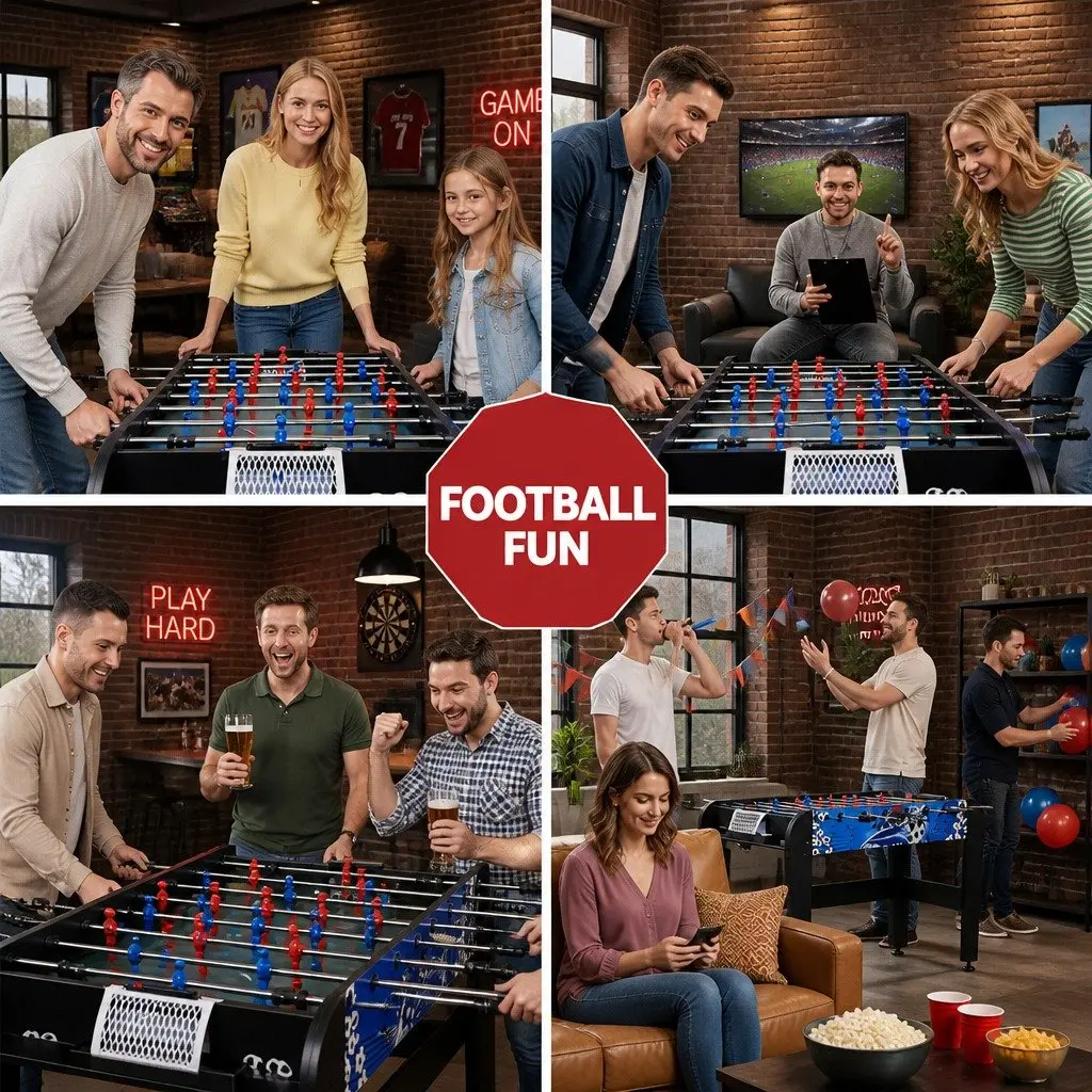 4FT Foosball Soccer Table Home Family Game Party Entertainment Playroom Activity