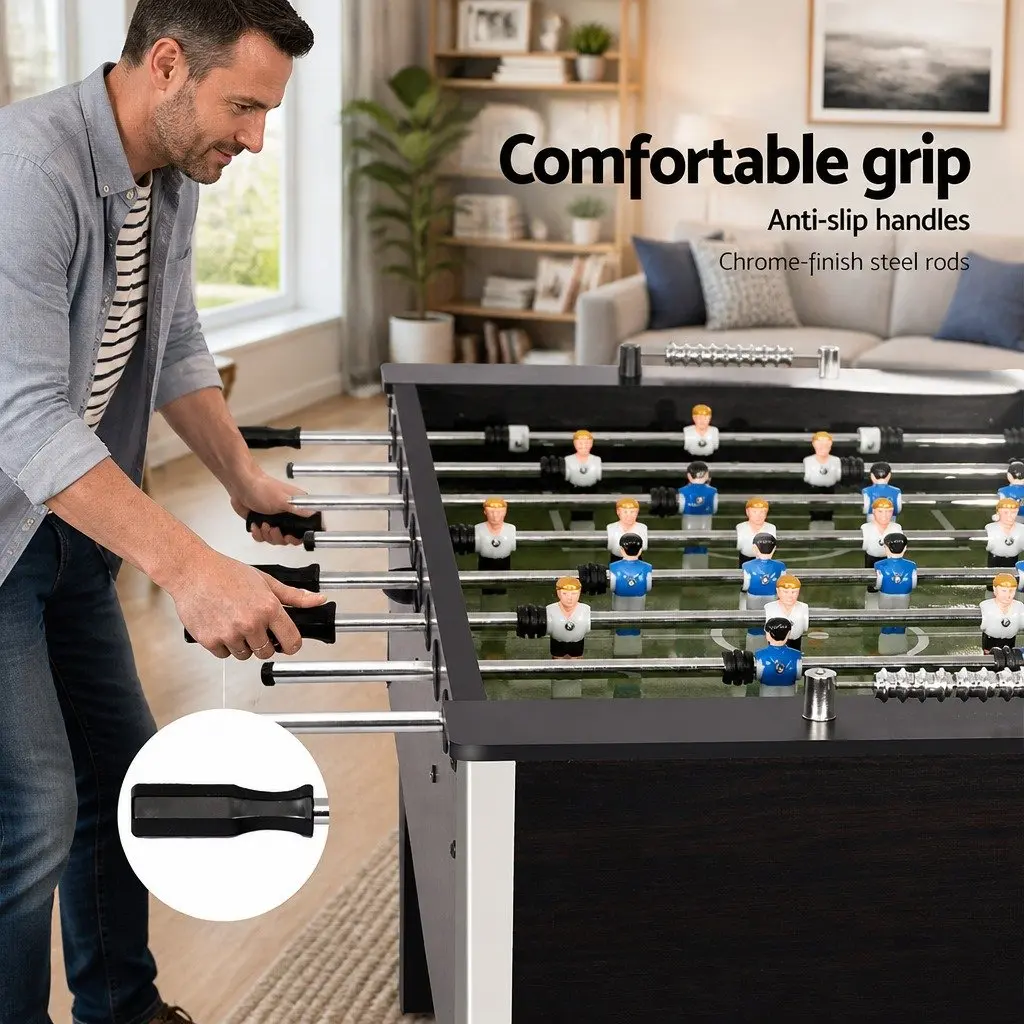 5FT Soccer Table Foosball Game Family Party Playroom Entertainment Black