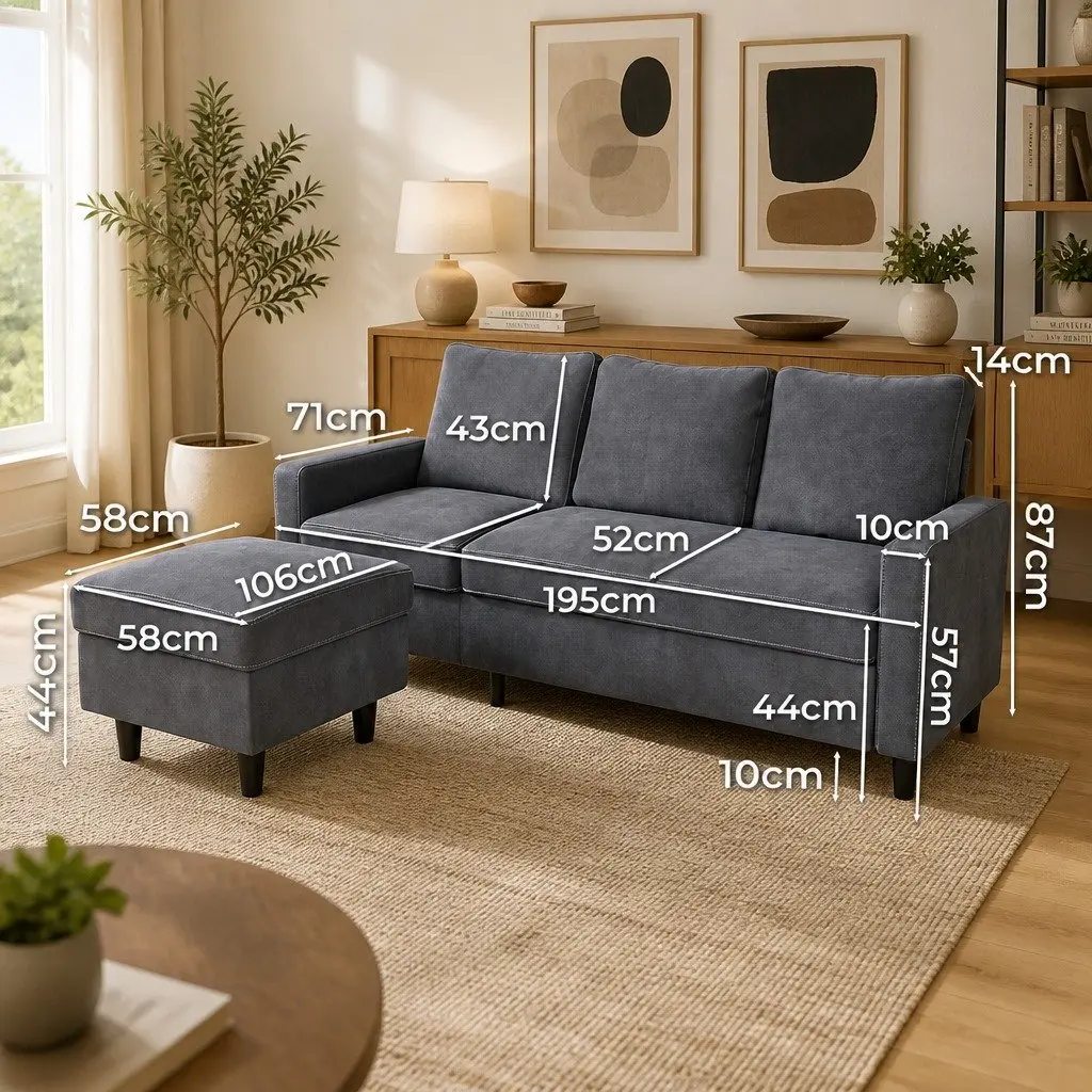 L-Shaped Sectional Sofa Lounge Set