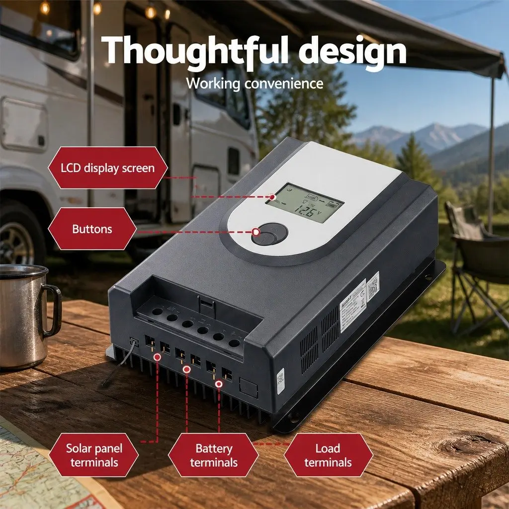 50A MPPT Solar Charge Controller 12V 24V Auto Battery Regulator Bluetooth