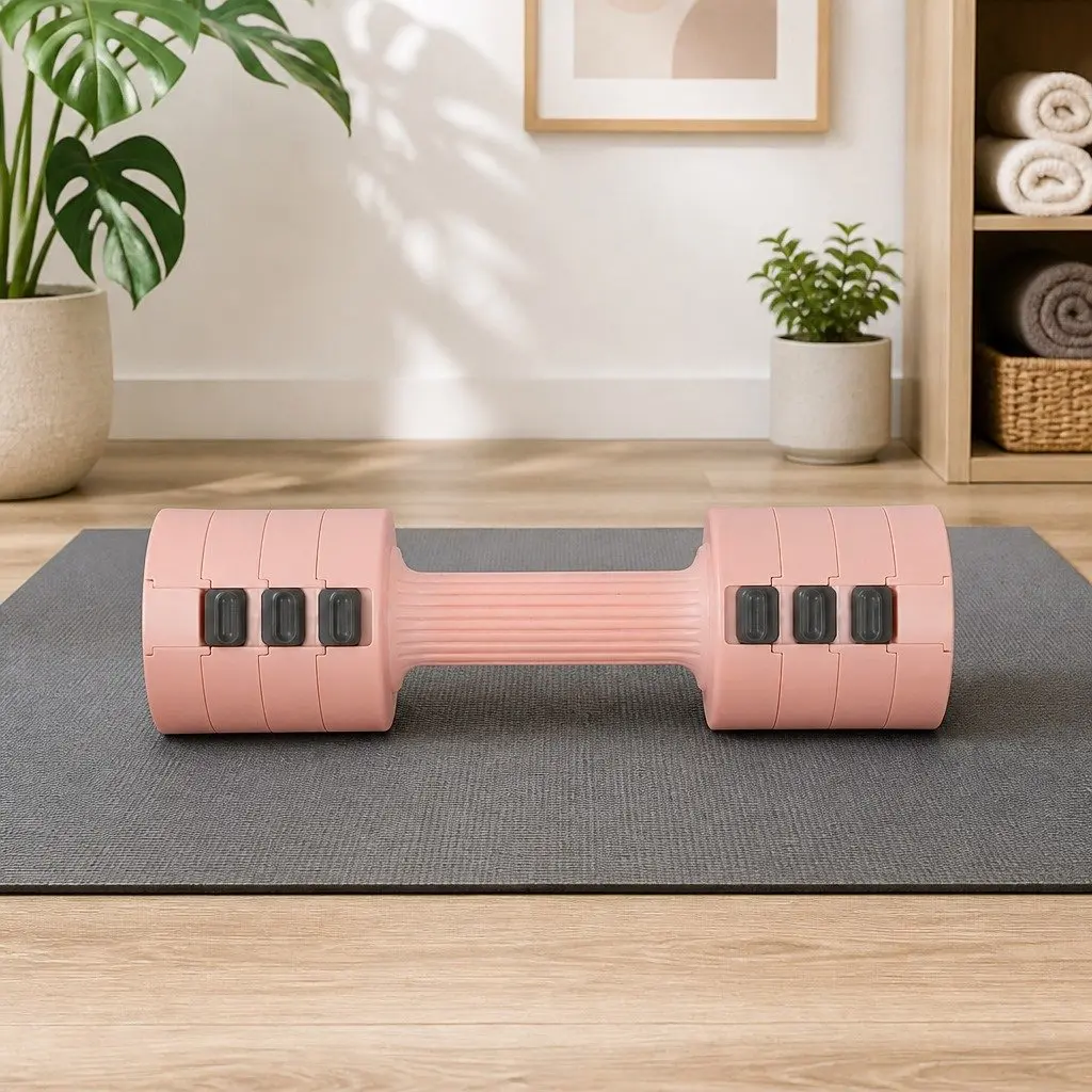Adjustable Dumbbells Set 1kg to 5kg Compact Home Gym Fitness Training Pink