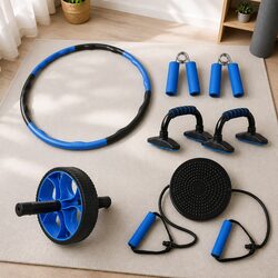 5-in-1 Exercise Roller Set with Dimensions and Materials Listed