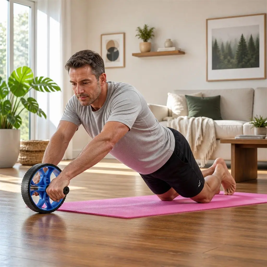 Exercise Roller Wheel Set 5-in-1 Ab Wheel Hula Hoop Push-Up Bars Hand Grippers