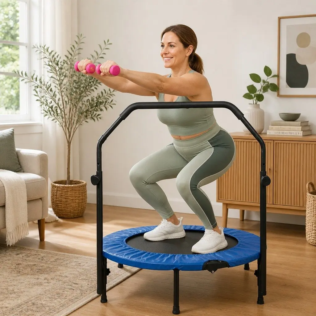 40 Inch Foldable Mini Trampoline Rebounder Fitness Bouncer Home