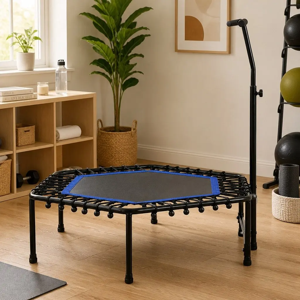 Mini Trampoline 48 Inch Rebounder Adult Fitness Workout Bouncer Adjustable