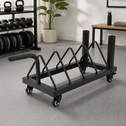 Horizontal Weight Plate Storage Rack with Wheels