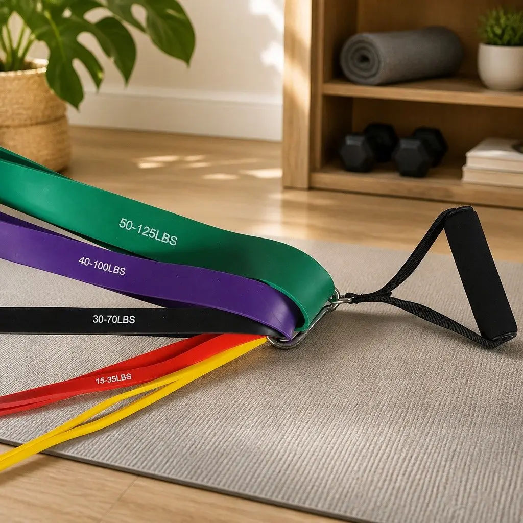 Resistance Bands Set of 5 Heavy Duty Levels Workout Training Yoga Stretch