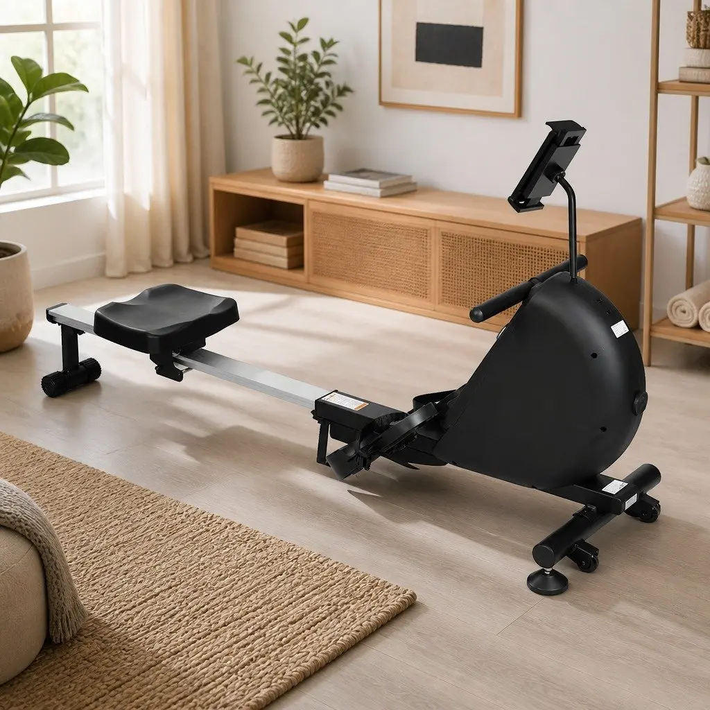 Rowing Machine Home Fitness Self-Powered Electric Telescopic Rail Magnetic Resistance