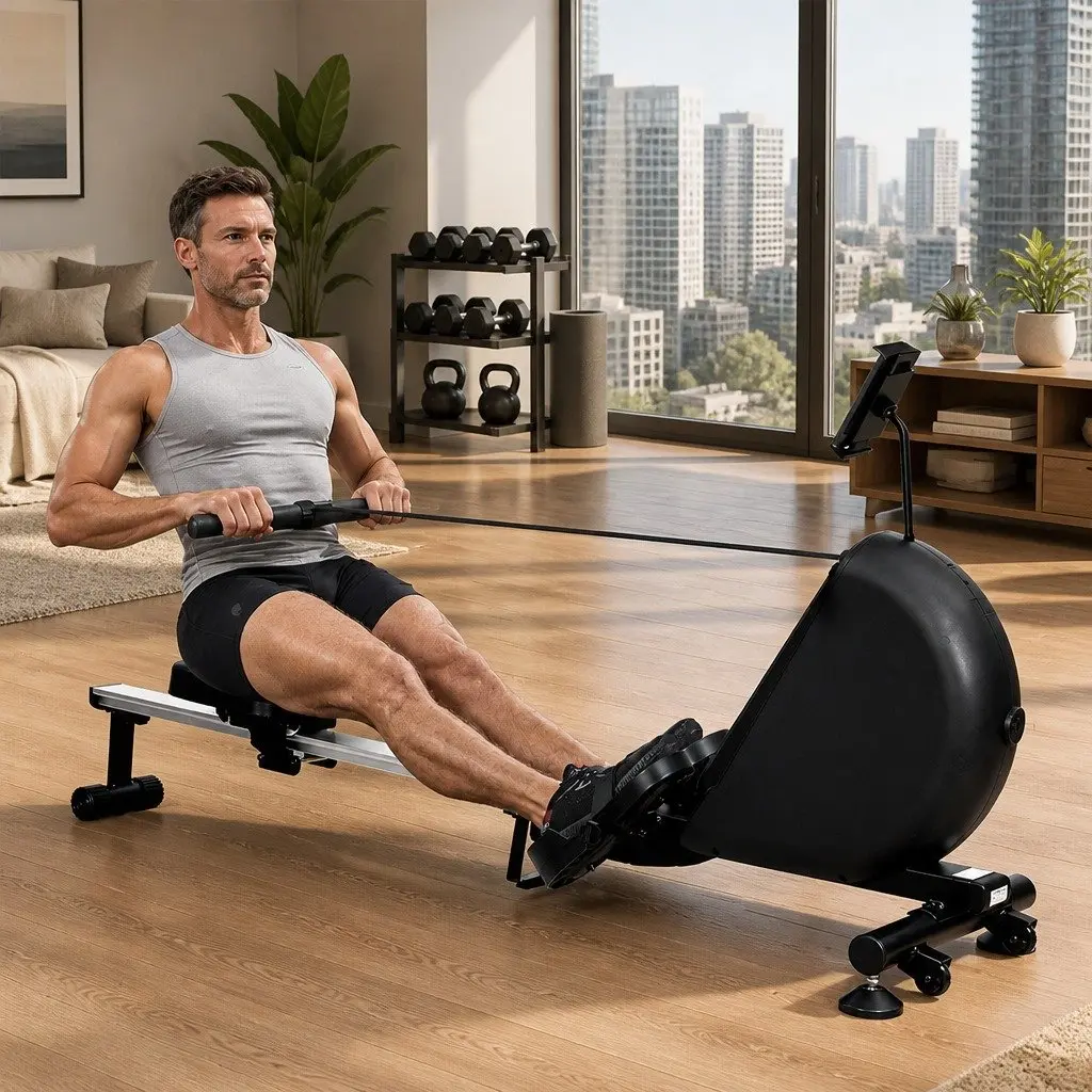 Rowing Machine Home Fitness Self-Powered Electric Telescopic Rail Magnetic Resistance