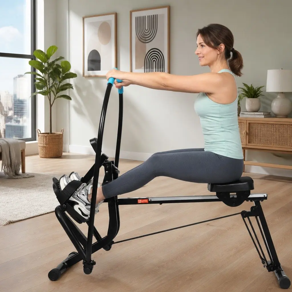 2-in-1 Rowing Machine and Leg Press