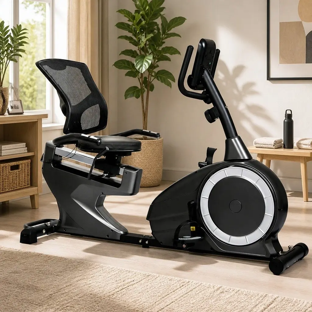 Recumbent Exercise Bike Indoor Cardio Training Equipment Adjustable Resistance