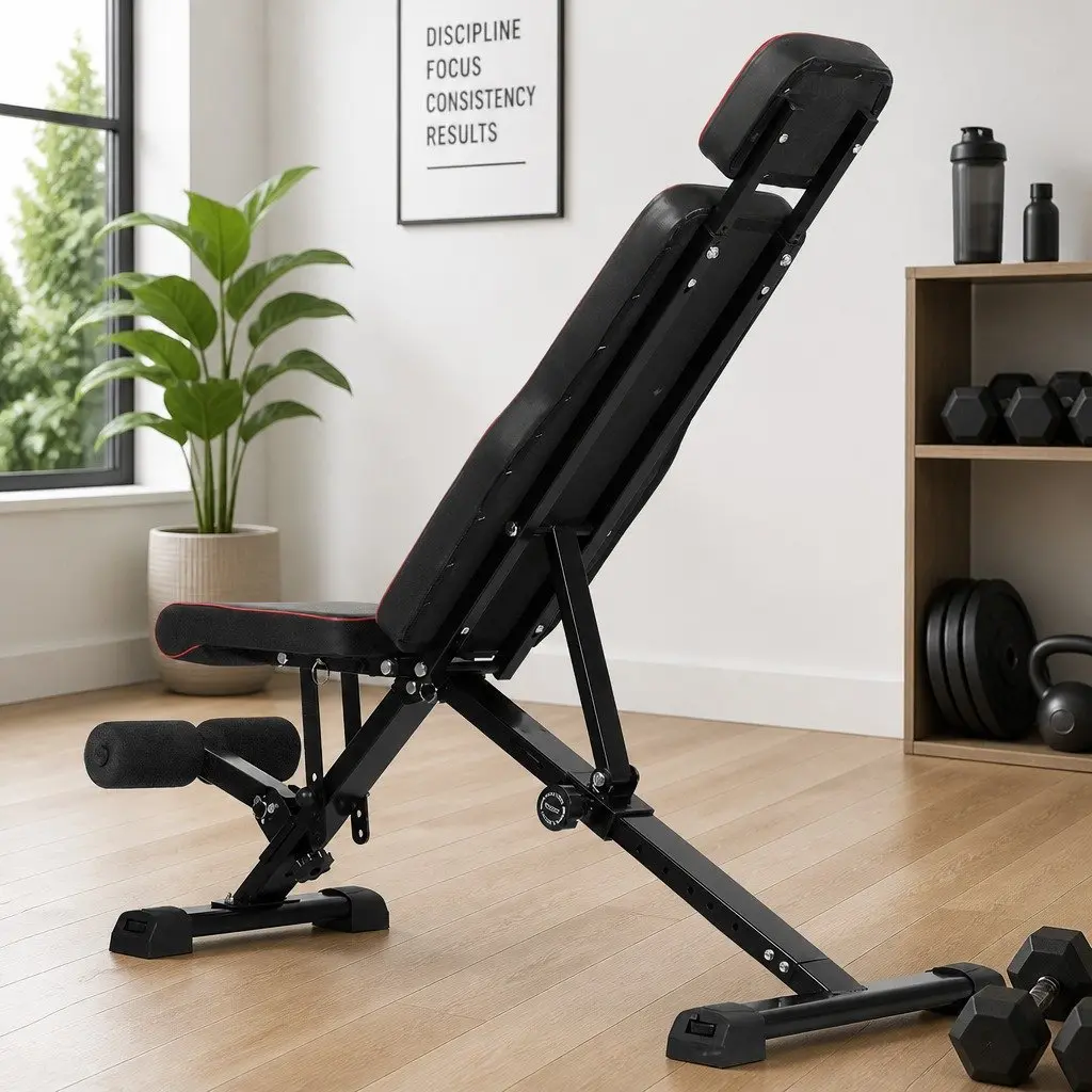 Adjustable Weight Bench Incline Flat Decline Home Gym Workout Foldable Storage