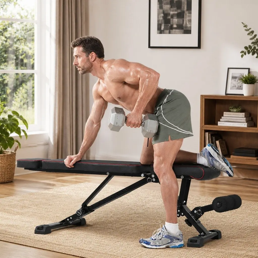 Adjustable Weight Bench Incline Flat Decline Home Gym Workout Foldable Storage