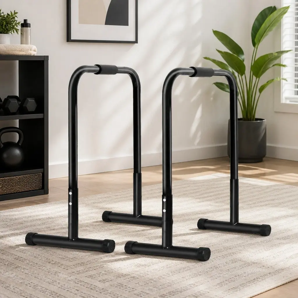 Adjustable Parallel Dip Bar Station Home Gym Pull-up Push-up Exercise Equipment