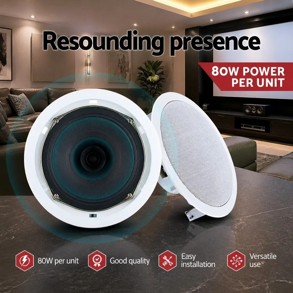 6 Inch Ceiling Speaker Home Audio System In Wall Stereo Tweeter White 8pcs Pack