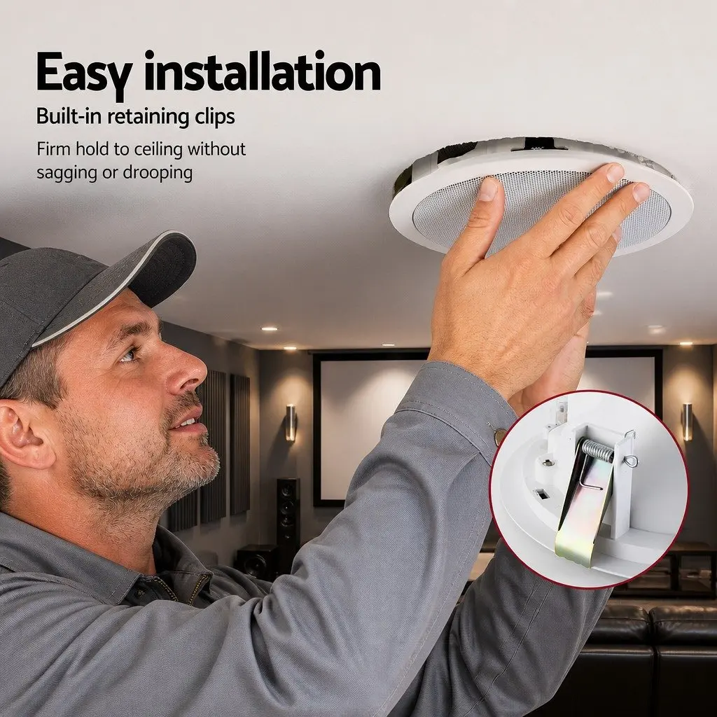 6 Inch Ceiling Speaker Home Audio System In Wall Stereo Tweeter White 8pcs Pack