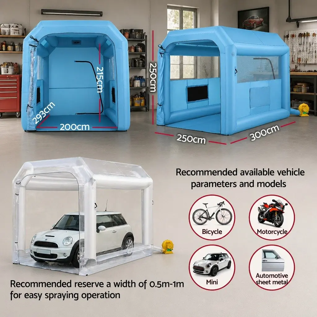 Inflatable Paint Booth 2.5x2.5x3M with 550W Blower
