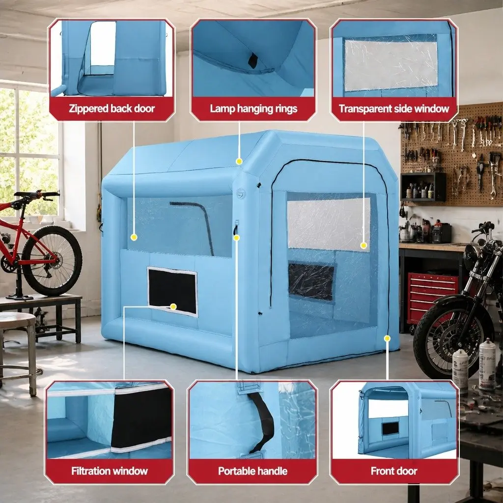 Inflatable Paint Booth 2.5x2.5x3M with 550W Blower