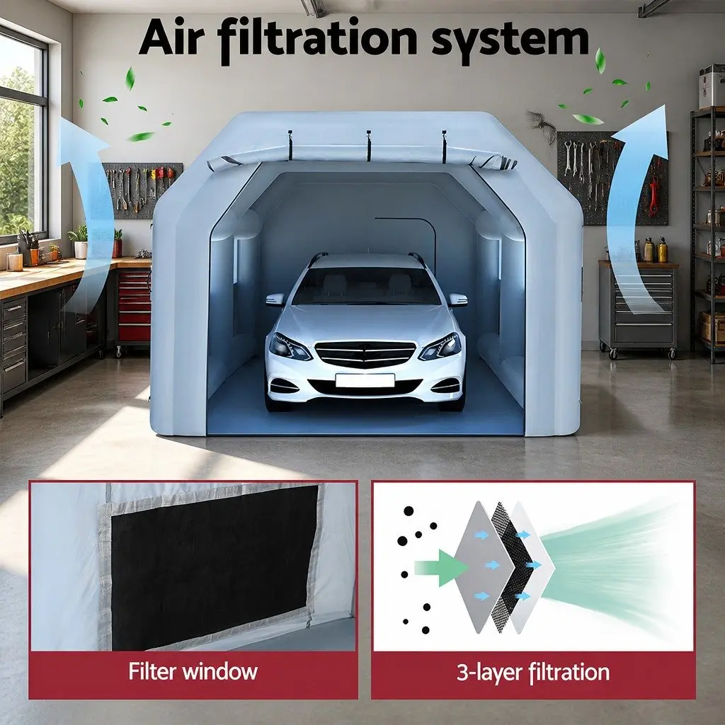 Inflatable Spray Paint Booth for Automotive Use 6x4m