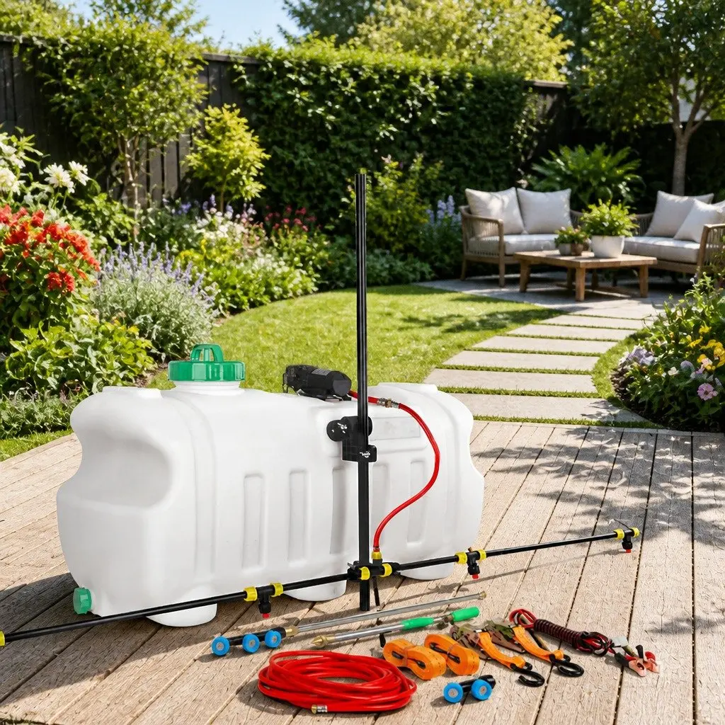 100L Weed Sprayer Tank Boom Spray Gun Garden Herbicide Nozzles ATV Quad Mounted