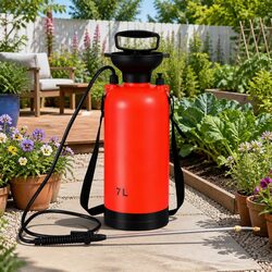 7L Pressure Sprayer Shoulder Garden Spray Tank Weed Herbicide Pesticide Cleaning